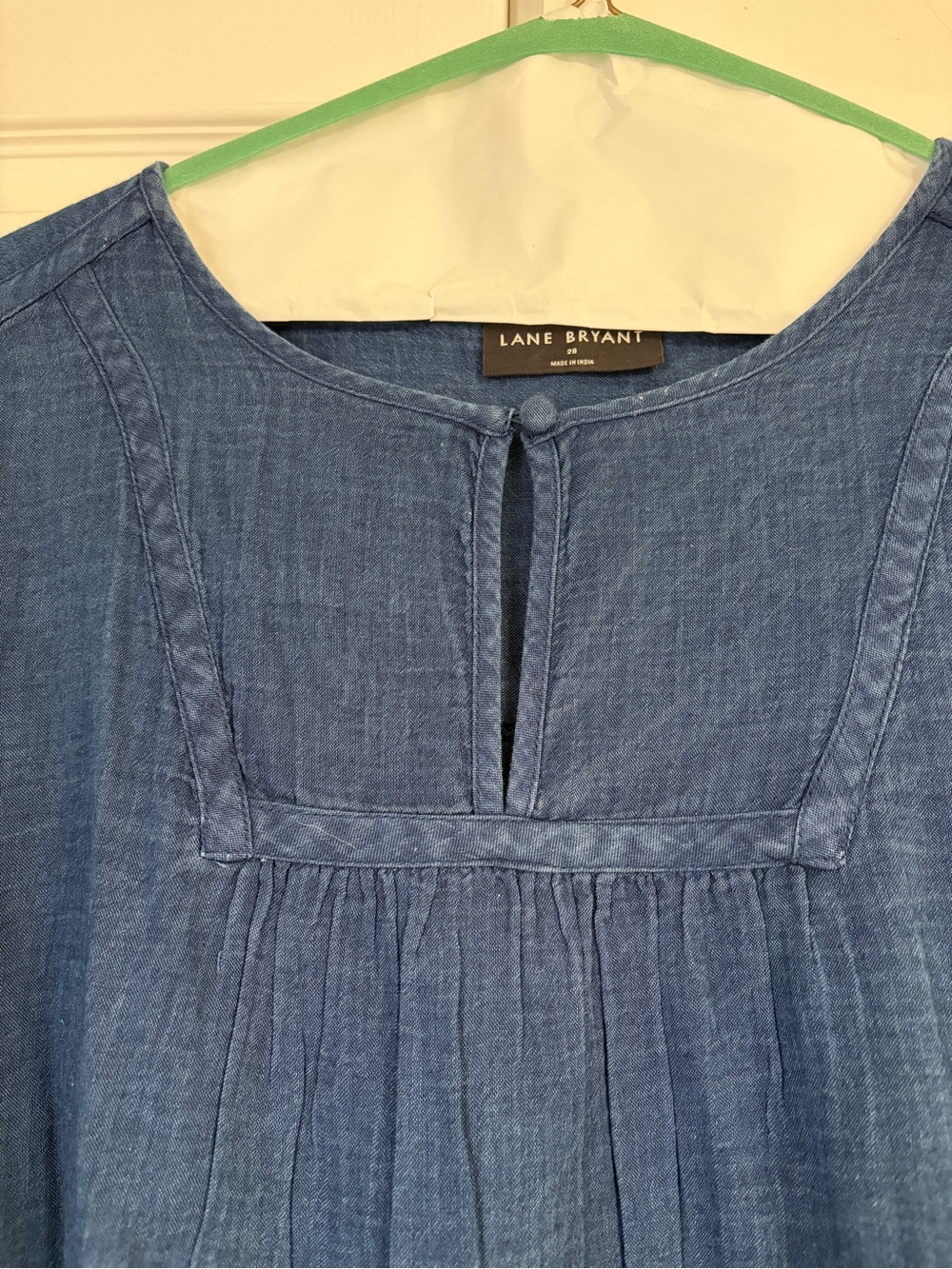 Lane Bryant Indigo Chambray Short Sleeve Tunic - Picture 2 of 4